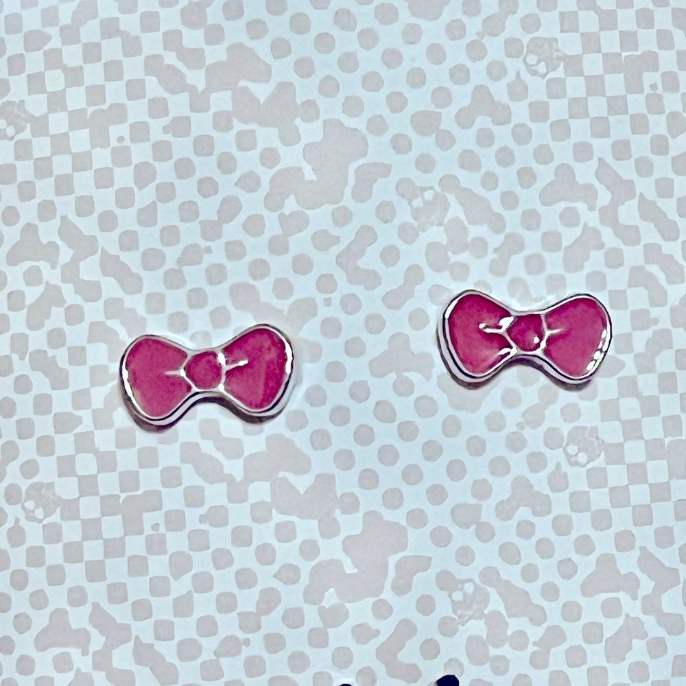 Pink bowknot earrings
